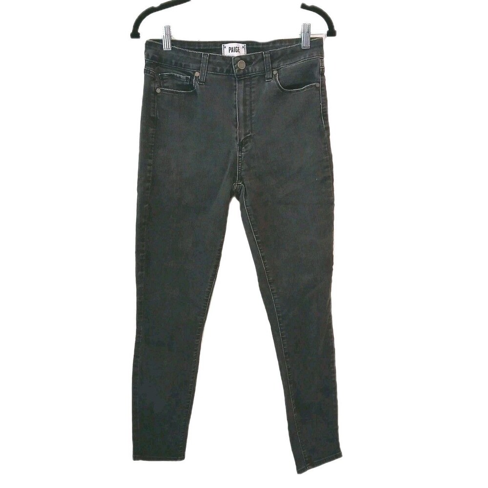 Paige‎ Hoxton High Rise Skinny Jeans Granger Charcoal Faded Denim Ankle Size 30